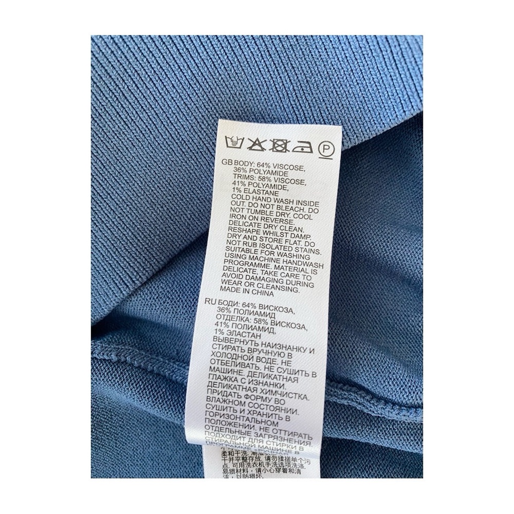 Reiss Jasper Half-Zip Striped Blue Polo T-Shirt Sz XL - Picture 8 of 11